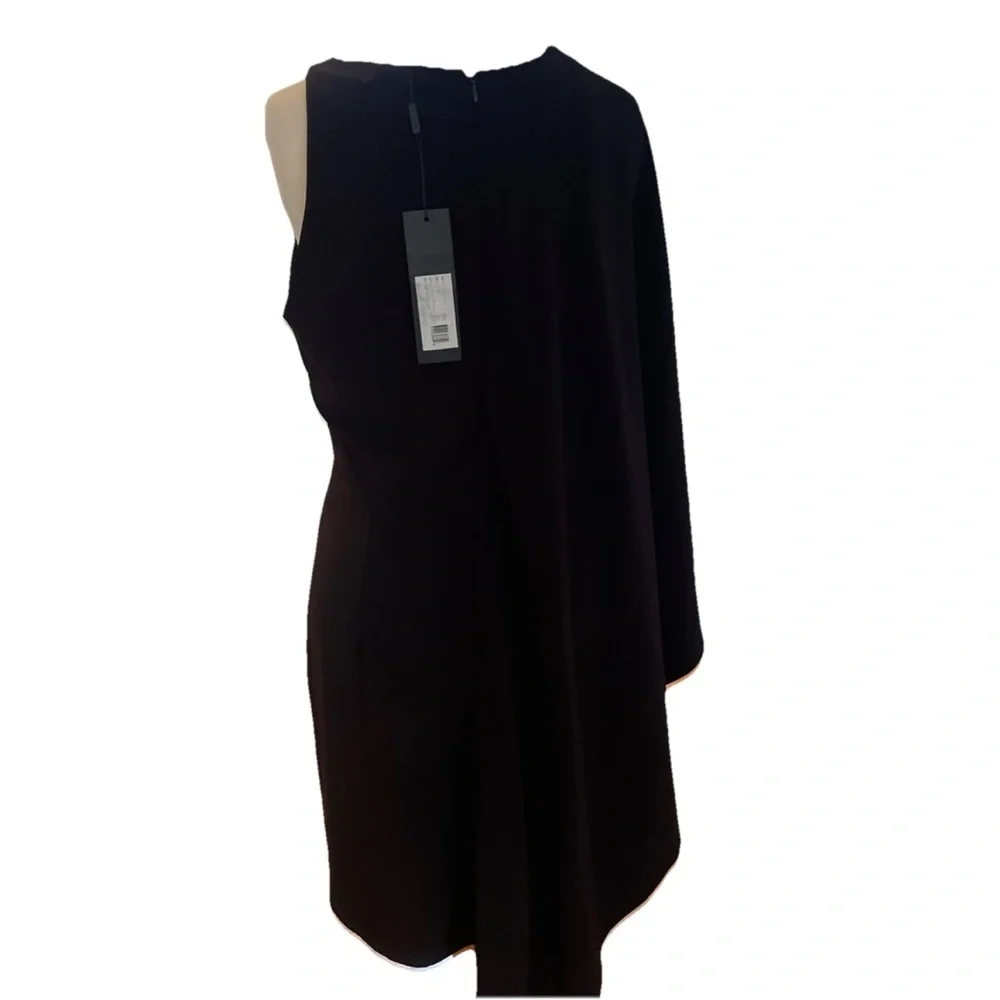 Halston Heritage Black and White cape Dress 12 NWT - Picture 4 of 6